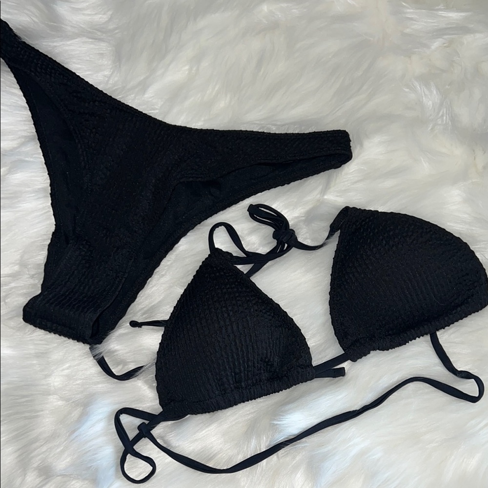 BRAND NEW Black Textured Bikini Set